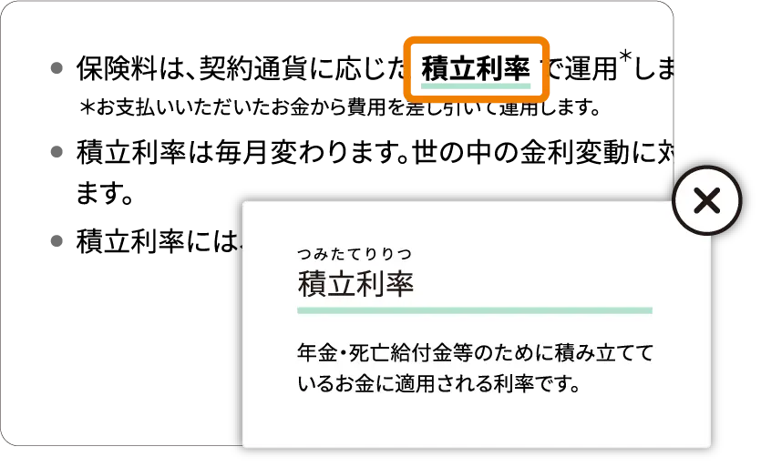 下線やボタンをタップイメージ